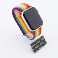 Bandmeister® Armband Flausch Klettverschluss für Apple Watch new rainbow 42/44/45/49mm