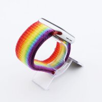 Bandmeister® Armband Flausch Klettverschluss für Apple Watch new rainbow 42/44/45/49mm