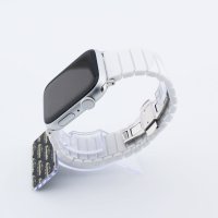 Bandmeister® Armband Keramik 1-Segment white für Apple Watch 42/44/45mm