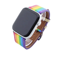 Bandmeister® Armband Echtleder rainbow für Apple...