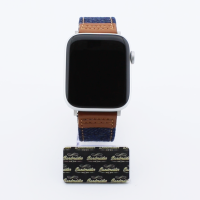Bandmeister® Armband Echtleder Jeans brown/dark blue für Apple Watch 42/44/45mm