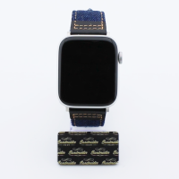 Bandmeister® Armband Echtleder Jeans black/dark blue für Apple Watch 42/44/45mm