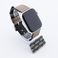 Bandmeister® Armband Leder/Gummi-Hybrid champagne für Apple Watch 42/44/45mm