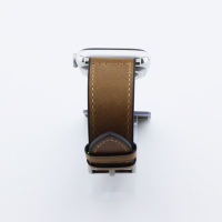 Bandmeister® Armband Leder/Gummi-Hybrid coffee brown für Apple Watch 38/40/41mm