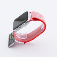 Bandmeister® Armband Flausch Klettverschluss für Apple Watch brilliant pink 42/44/45/49mm