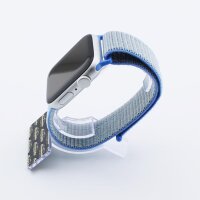 Bandmeister® Armband Flausch Klettverschluss für Apple Watch lake blue 38/40/41mm