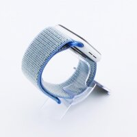 Bandmeister® Armband Flausch Klettverschluss für Apple Watch lake blue 42/44/45/49mm