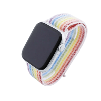 Bandmeister® Armband Flausch Klettverschluss für Apple Watch rainbow 42/44/45/49mm