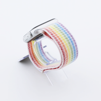 Bandmeister® Armband Flausch Klettverschluss für Apple Watch rainbow 42/44/45/49mm