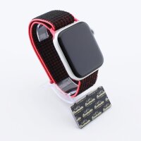 Bandmeister® Armband Flausch Klettverschluss für Apple Watch black red 38/40/41mm