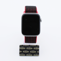 Bandmeister® Armband Flausch Klettverschluss für Apple Watch black red 42/44/45/49mm