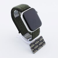Bandmeister® Armband Flausch Klettverschluss für Apple Watch army green 38/40/41mm