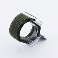 Bandmeister® Armband Flausch Klettverschluss für Apple Watch army green 42/44/45/49mm