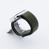 Bandmeister® Armband Flausch Klettverschluss für Apple Watch army green 42/44/45/49mm