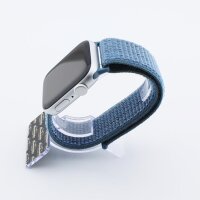 Bandmeister® Armband Flausch Klettverschluss für Apple Watch blue feather 38/40/41mm