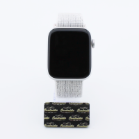 Bandmeister® Armband Flausch Klettverschluss für Apple Watch reflective white 42/44/45/49mm