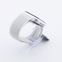 Bandmeister® Armband Flausch Klettverschluss für Apple Watch reflective white 42/44/45/49mm