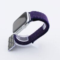 Bandmeister® Armband Flausch Klettverschluss für Apple Watch indigo blue 42/44/45/49mm