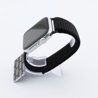 Bandmeister® Armband Flausch Klettverschluss für Apple Watch official black 38/40/41mm