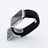 Bandmeister® Armband Flausch Klettverschluss für Apple Watch black 42/44/45/49mm