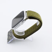Bandmeister® Armband Flausch Klettverschluss für Apple Watch olive green 42/44/45/49mm