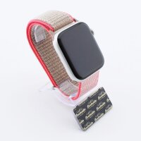 Bandmeister® Armband Flausch Klettverschluss für Apple Watch neon pink 38/40/41mm