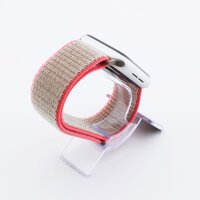 Bandmeister® Armband Flausch Klettverschluss für Apple Watch neon pink 42/44/45/49mm