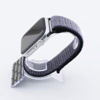 Bandmeister® Armband Flausch Klettverschluss für Apple Watch heartbeat blue 42/44/45/49mm