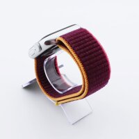 Bandmeister® Armband Flausch Klettverschluss für Apple Watch plum color 42/44/45/49mm