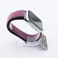 Bandmeister® Armband Flausch Klettverschluss für Apple Watch ripe blackberry 42/44/45/49mm