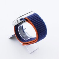 Bandmeister® Armband Flausch Klettverschluss für Apple Watch dark navy blue 42/44/45/49mm