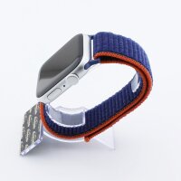 Bandmeister® Armband Flausch Klettverschluss für Apple Watch dark navy blue 42/44/45/49mm