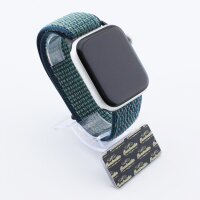 Bandmeister® Armband Flausch Klettverschluss für Apple Watch neptune green 38/40/41mm