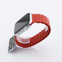 Bandmeister® Armband Silikon Magnetverschluss Welle red für Apple Watch 42/44/45mm S