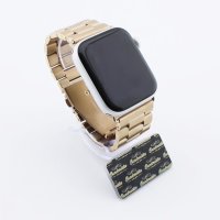 Bandmeister® Armband 3-Segment Edelstahl Business matt gold für Apple Watch 42/44/45mm