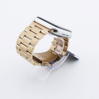 Bandmeister® Armband 3-Segment Edelstahl Business matt gold für Apple Watch 42/44/45mm
