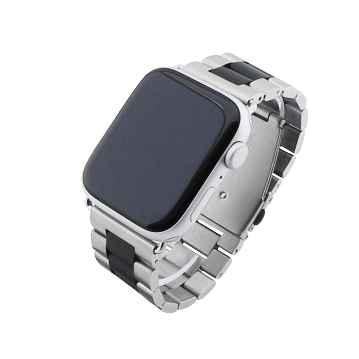 Bandmeister® Armband 3-Segment Edelstahl Business silver/black für 
