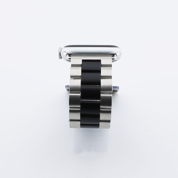 Bandmeister® Armband 3-Segment Edelstahl Business silver/black für 