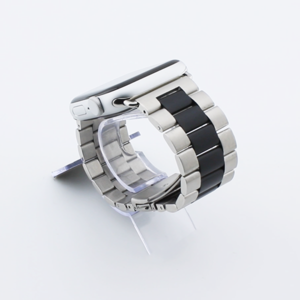 Bandmeister® Armband 3-Segment Edelstahl Business silver/black für 