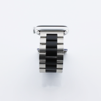 Bandmeister® Armband 3-Segment Edelstahl Business silver/black für Apple Watch 38/40/41mm