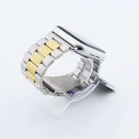 Bandmeister® Armband 3-Segment Edelstahl Business silver/gold für Apple Watch 42/44/45mm