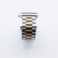Bandmeister® Armband 3-Segment Edelstahl Business silver/rose gold für Apple Watch 38/40/41mm