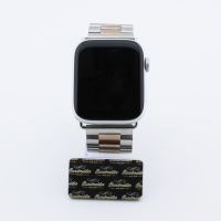 Bandmeister® Armband 3-Segment Edelstahl Business silver/rose gold für Apple Watch 42/44/45mm