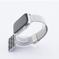 Bandmeister® Armband Milanaise Klapp-/Raster-Verschluss silver für Apple Watch 42/44/45mm