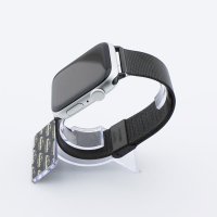 Bandmeister® Armband Milanaise Klapp-/Raster-Verschluss black für Apple Watch 42/44/45mm