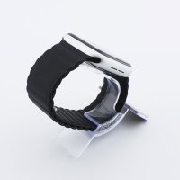 Bandmeister® Armband Silikon Magnetverschluss Welle black für Apple Watch 38/40/41mm S