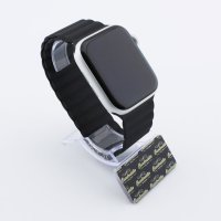 Bandmeister® Armband Silikon Magnetverschluss Welle black für Apple Watch 38/40/41mm M