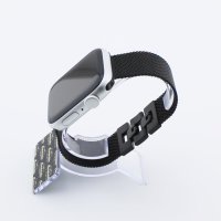 Bandmeister® Armband Milanaise Glieder Klapp-Verschluss black für Apple Watch 38/40/41mm