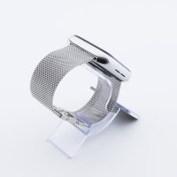 Bandmeister® Armband Milanaise Glieder Klapp-Verschluss silver für Apple Watch 42/44/45mm