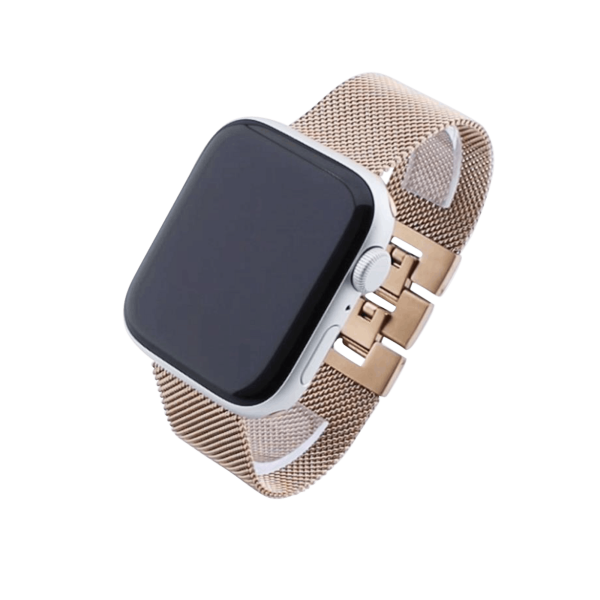Bandmeister® Armband Milanaise Glieder Klapp-Verschluss gold für Apple Watch 42/44/45mm